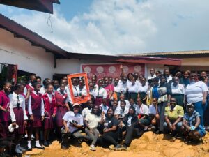 Society of women engineers - Liberia with Lessat africa at a kids education event