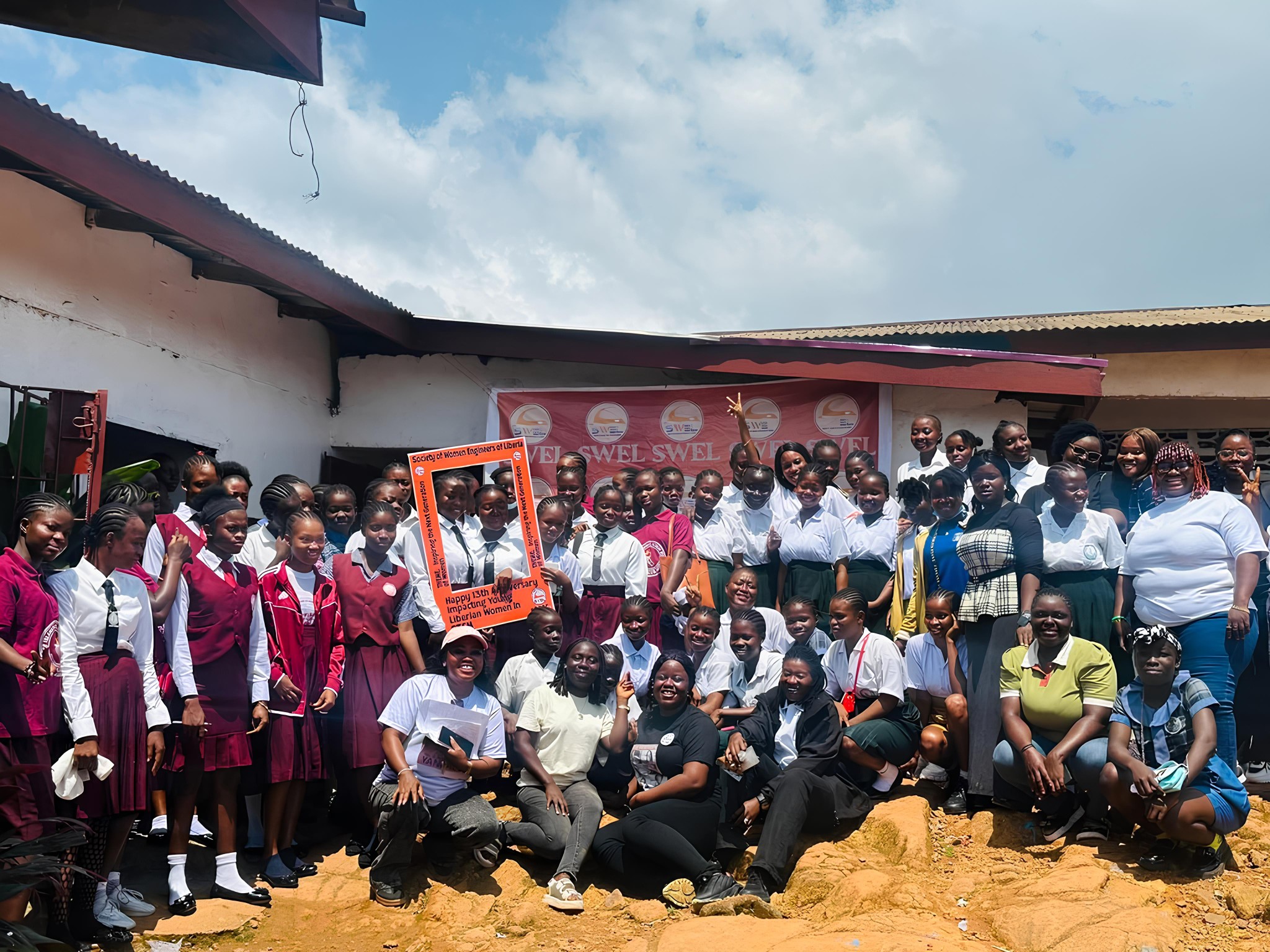 Society of women engineers - Liberia with Lessat africa at a kids education event